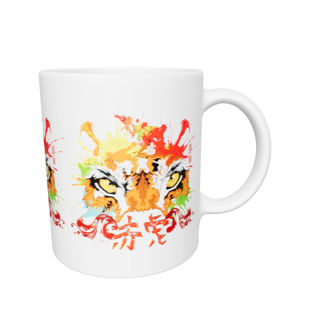 White glossy mug